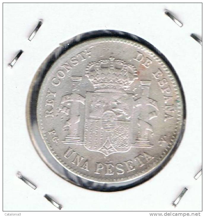 ESPAÑA   -  1 Peseta  1896*18     PLATA - Other & Unclassified