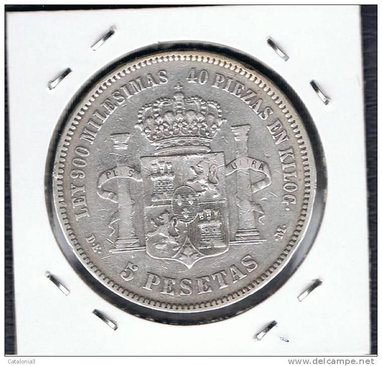 ESPAÑA   -  5 Pesetas  1876*76     PLATA - Otros & Sin Clasificación