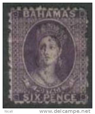 BAHAMAS 1863 6d Violet (aniline) QV SG 32 U DT83 - 1859-1963 Crown Colony