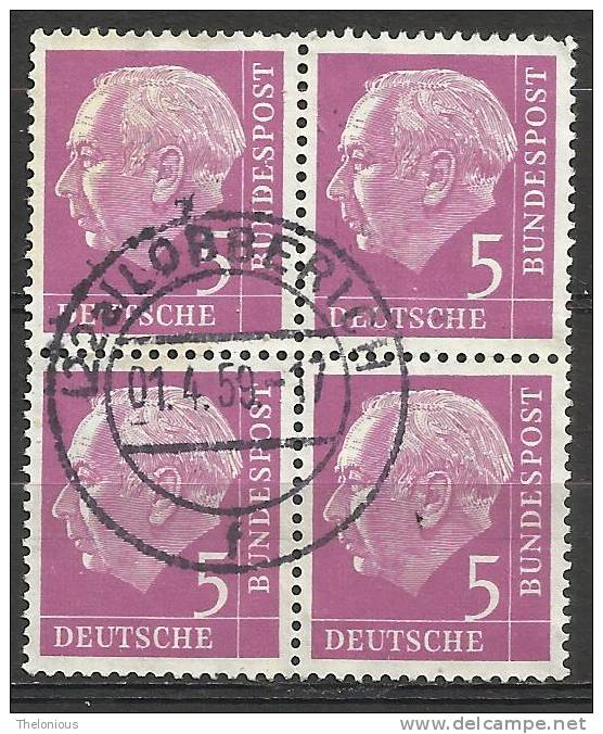 # Bund 1954, Michel # 179 Viererblock - Used/obliterato - Usati