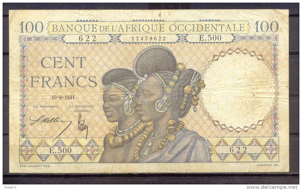 Aof French West Africa 100 Fr  10-9-1941 Femmes Peul - Altri – Africa