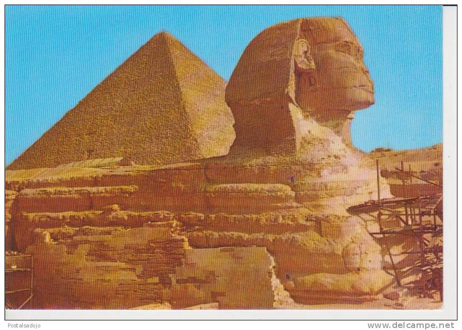 (EG45) SIZA. THE GREAT SPHINX AND KEOPS PYRAMID - Gizeh