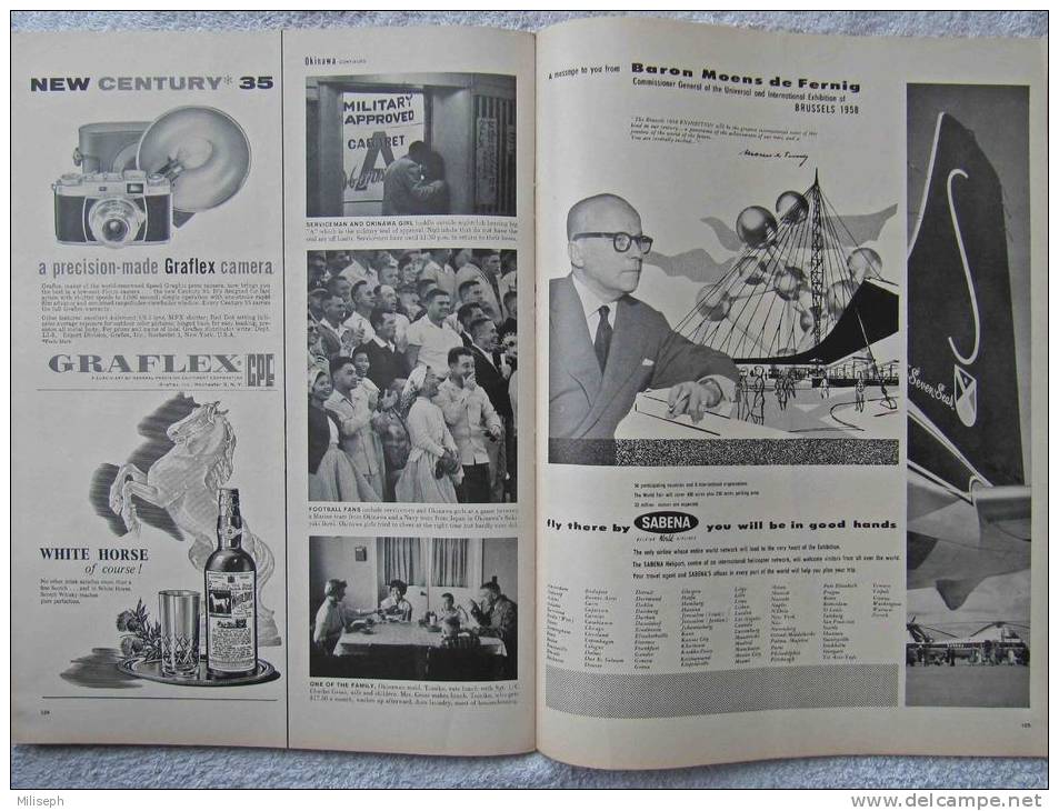 Magazine LIFE - FEBUARY 3 ,  1958 - INTER. ED. - EISENHOWER - GOODYEAR - Pub. SABENA pour expo 1958 Bruxelles (3060)