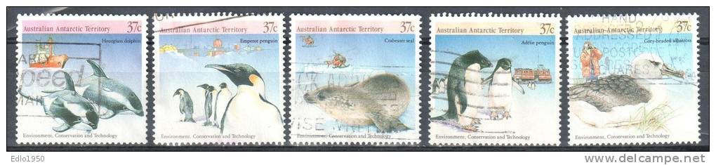AAT Australian Antarctic Territory -1988 - Antarctic Fauna -  Mi.79-83 - Used - Oblitérés