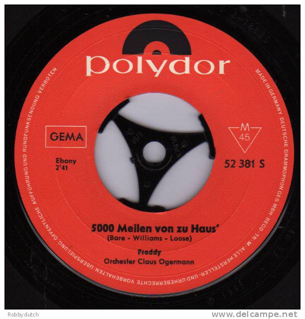 * 7" *  FREDDY - ADIOS MEXICO / 5000 MEILEN VON ZU HAUS' (Germany 1965 EX-!!!) - Otros - Canción Alemana