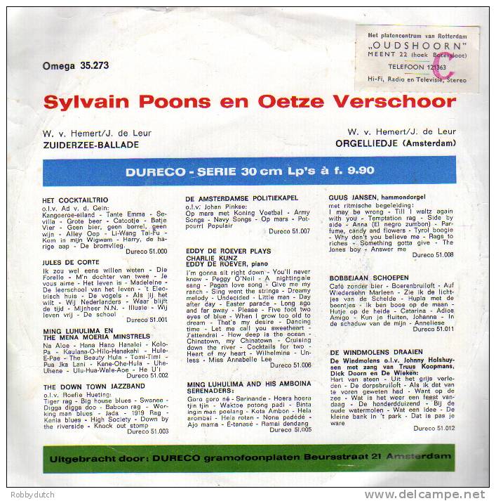 * 7" *  SYLVAIN POONS &amp; OETZE VERSCHOOR - ZUIDERZEEBALLADE (Holland 1962 EX-!!!) - Andere - Nederlandstalig