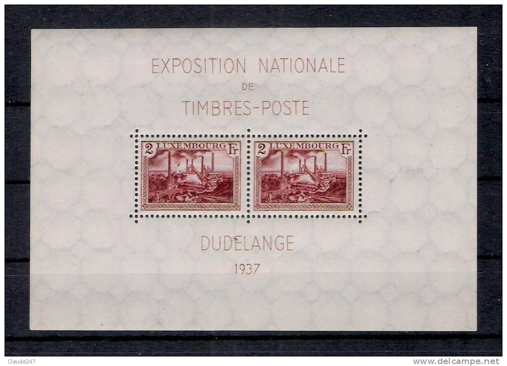 1937 Lussemburgo Expo Filatelica BF N. 2 Dudelange Nuovo Illing. New MNH - Blocs & Feuillets