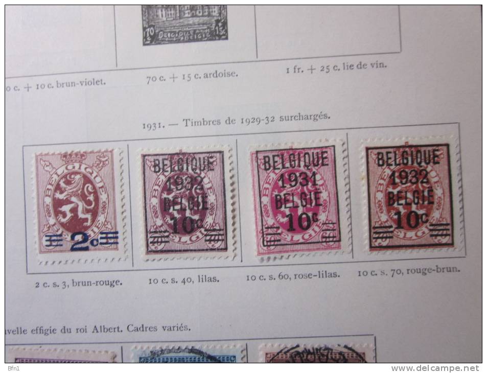 COLLECTION TIMBRES  BELGIQUE E DEBUT 1849 OBLITERES OU NEUFS AVEC  CHARNIERES