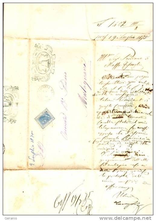 COMUNE DI MASSA FISCAGLIA 1875 - Storia Postale
