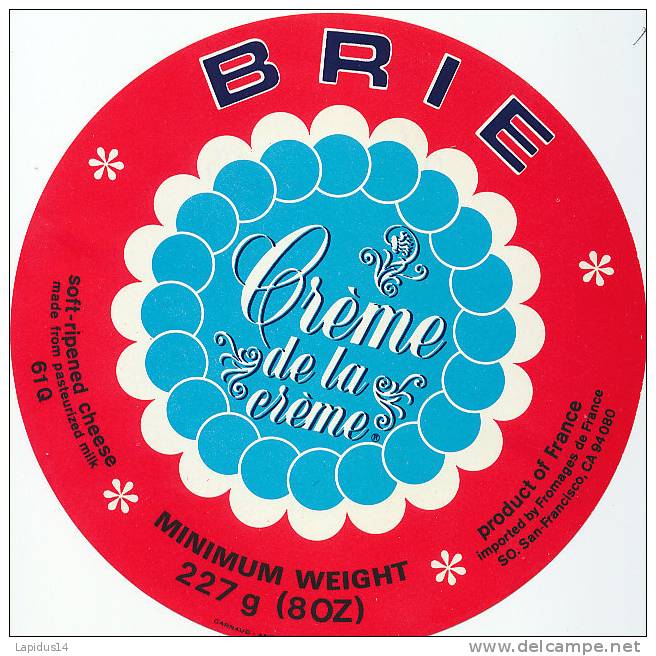 H 153/ ETIQUETTE    FROMAGE -  BRIE - Fromage