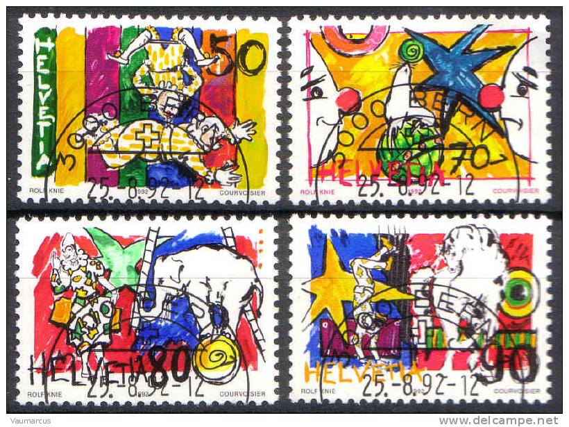 1992 Zu 832-835 / Mi 1478-1481 / YT 1406-1409 Obl. Demi-lune 1er Jour BERN 1 SCHANZENPOST - Usados