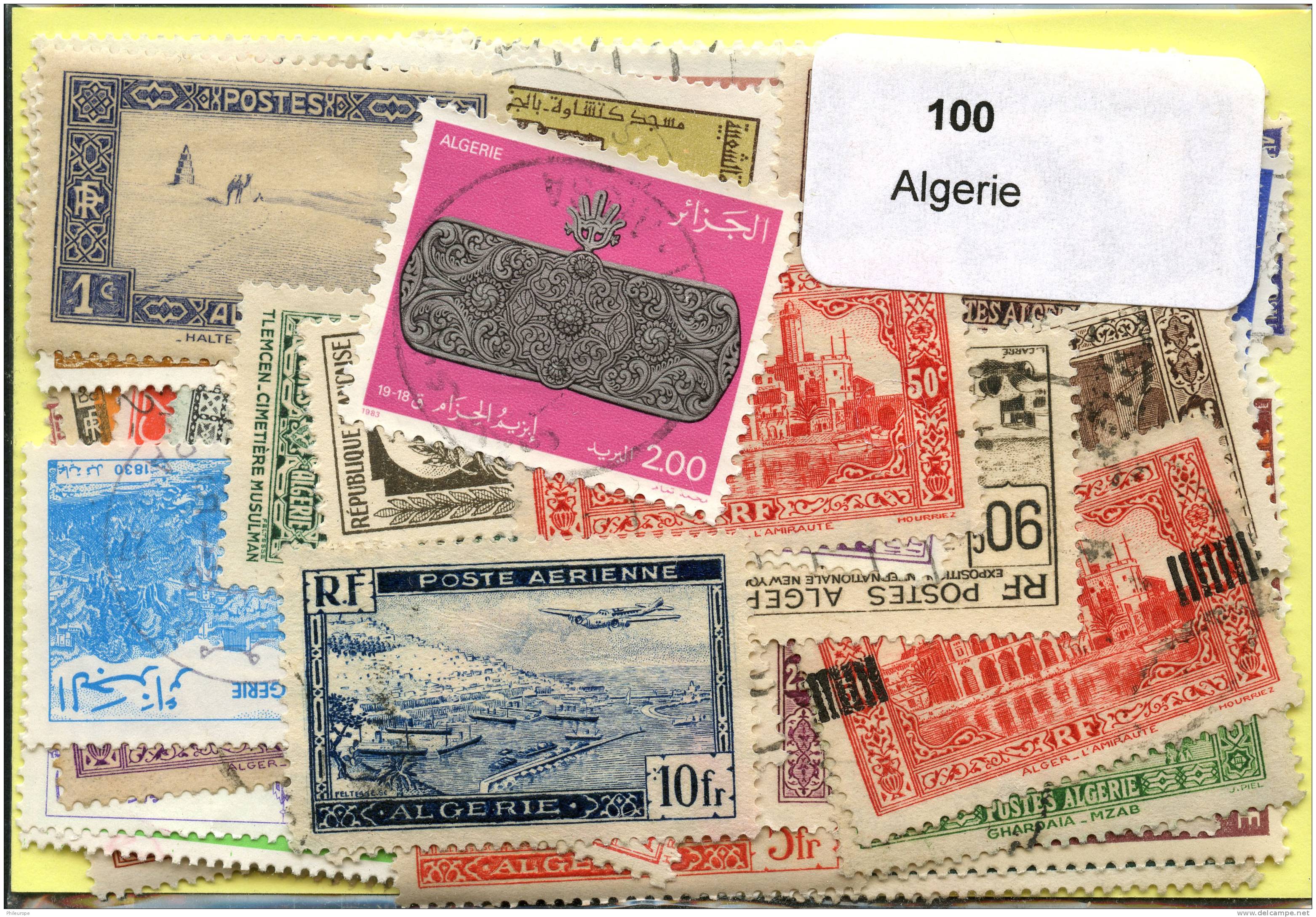 Lot 100 Timbres Algerie - Vrac (max 999 Timbres)