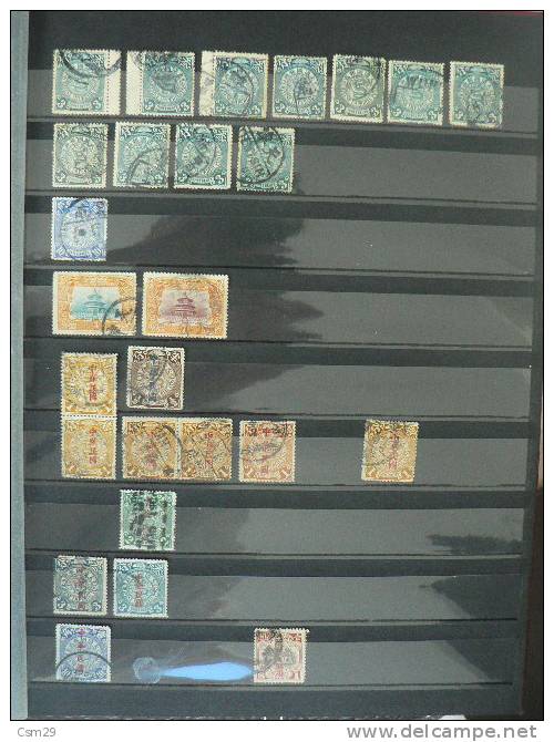 CHINE- CHINA  Collection 400 timbres anciens - OLD CHINESE STAMPS USED DRAGONS