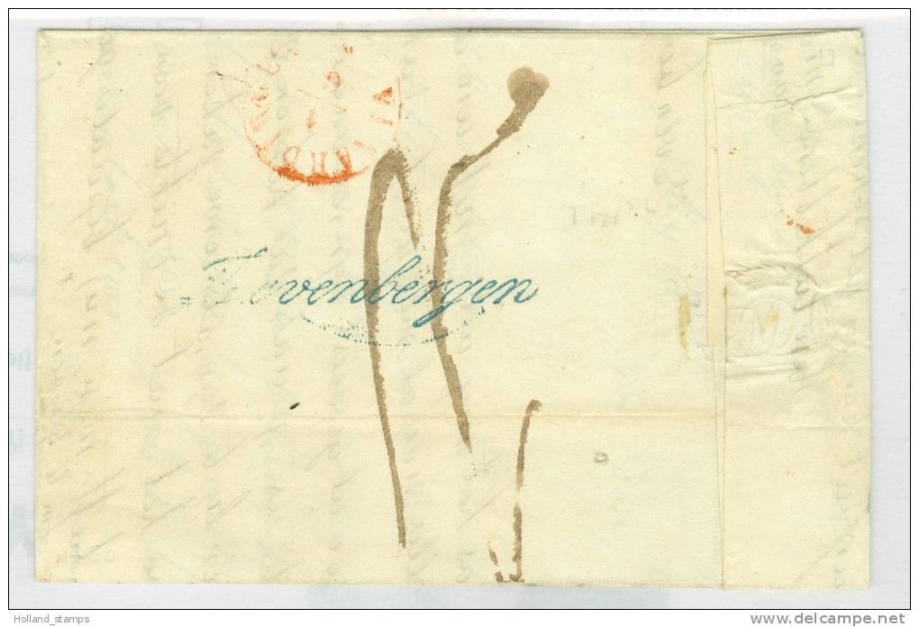 VOORLOPER * HANDGESCHREVEN VOUWBRIEF Uit 1850 Van ZEVENBERGEN (speciaal Stempel Achterzijde)  Naar VLAARDINGEN (7280) - ...-1852 Voorlopers