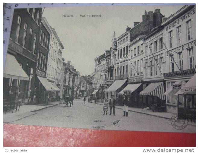 8  postkaarten - rue de Demer,chaussee de curange,grand place, Collège St.Joseph