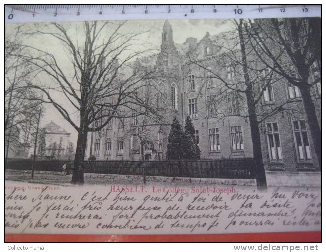 8  postkaarten - rue de Demer,chaussee de curange,grand place, Collège St.Joseph