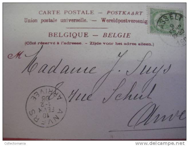 8  postkaarten - rue de Demer,chaussee de curange,grand place, Collège St.Joseph