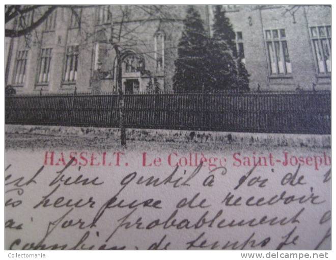 8  postkaarten - rue de Demer,chaussee de curange,grand place, Collège St.Joseph