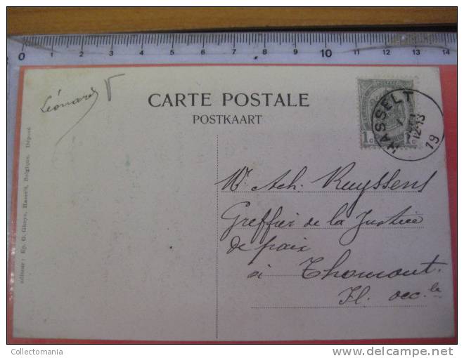 8  postkaarten - rue de Demer,chaussee de curange,grand place, Collège St.Joseph