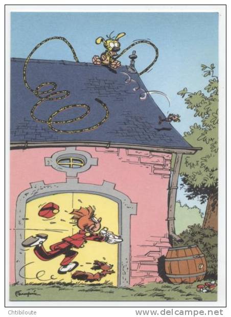 TRESORS DU JOURNAL DE SPIROU  CARTE ILLUSTREE PAR FRANQUIN 1985   N° 68  CPSM 10 X 15 NEUVE - Stripverhalen