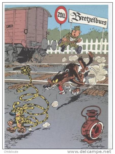 TRESORS DU JOURNAL DE SPIROU  CARTE ILLUSTREE PAR FRANQUIN 1985   N° 70  CPSM 10 X 15 NEUVE - Stripverhalen