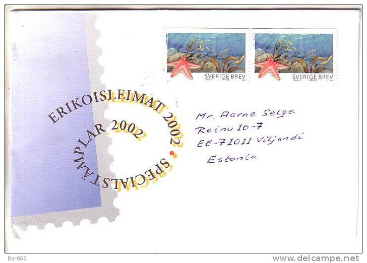 GOOD SWEDEN Postal Cover To ESTONIA 2009 - Good Stamped: Sea Life - Covers & Documents