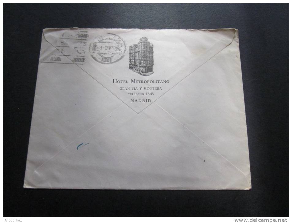 Madrid Espa&ntilde;a Espana Hotel Metropolitano Carta Breve Carta De Presentación A Angers 49 - Storia Postale
