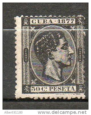 CUBA  Alfonso XII 50c Noir  1877 N°20 - Cuba (1874-1898)