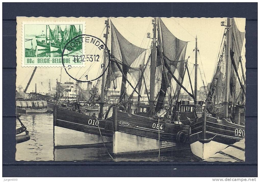 BELGIE, 11/12/1953 Briefkaart Van OOSTENDE (GA8454) - Bateaux