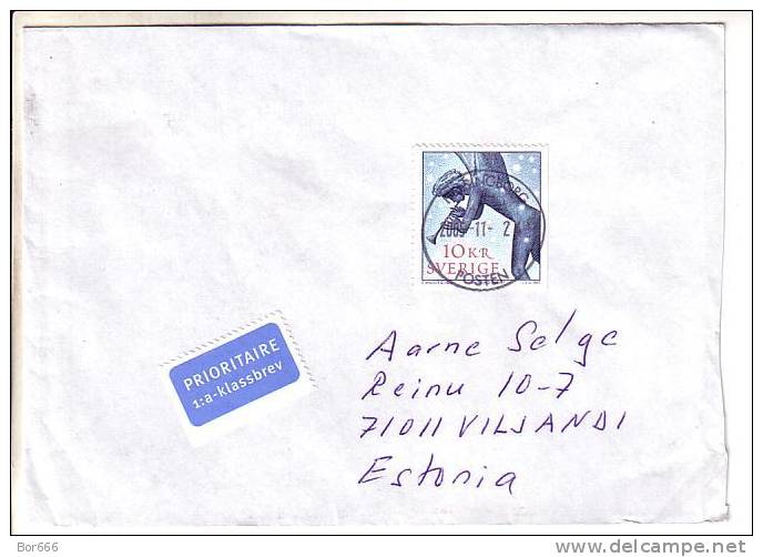 GOOD SWEDEN Postal Cover To ESTONIA 2005 - Good Stamped: Christmas - Covers & Documents