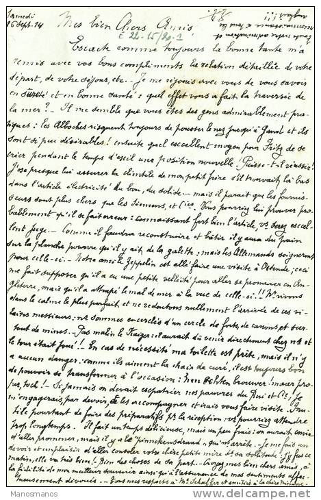 577/20 - PREMIERS MOIS DE GUERRE - Entier Pellens ANTWERPEN 26 IX 1914 Vers LONDRES - Long Texte - Otros & Sin Clasificación