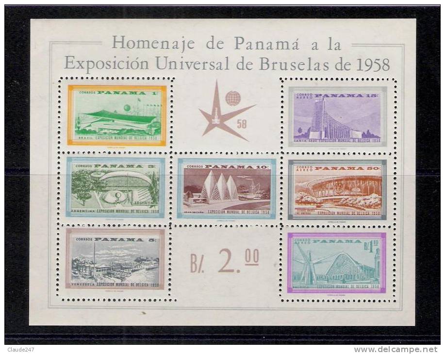 1958 Panama Esposizione Universale Di Bruxelles BF N. 5 Nuovo Illing. New MNH - 1958 – Bruselas (Bélgica)