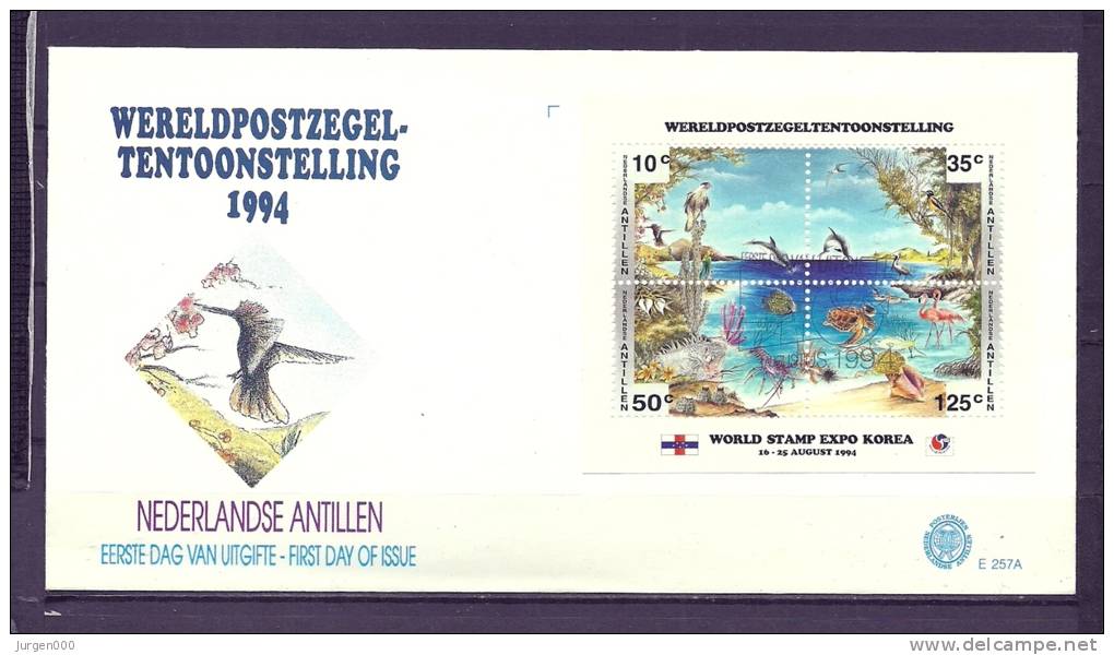 ANTILLEN, 01/08/1994 Wereldpostzegeltentoonste Lling - Korea  (GA8843) - Albatro & Uccelli Marini