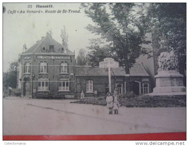 8 Postkaarten Hasselt  Café Au Renard Route De St Trond,intérieur De La Gare,place D´armes,bassin De Canal - Hasselt