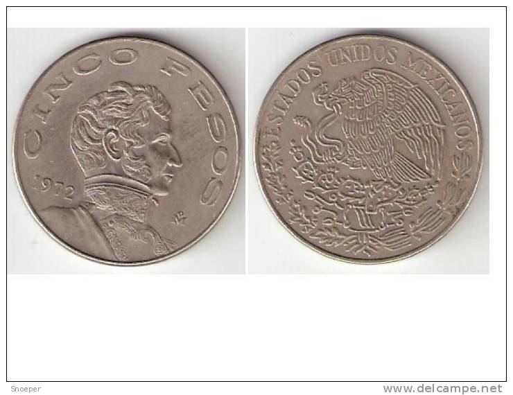 Mexico 5 Pesos 1972 Km472 Xf - Mexiko