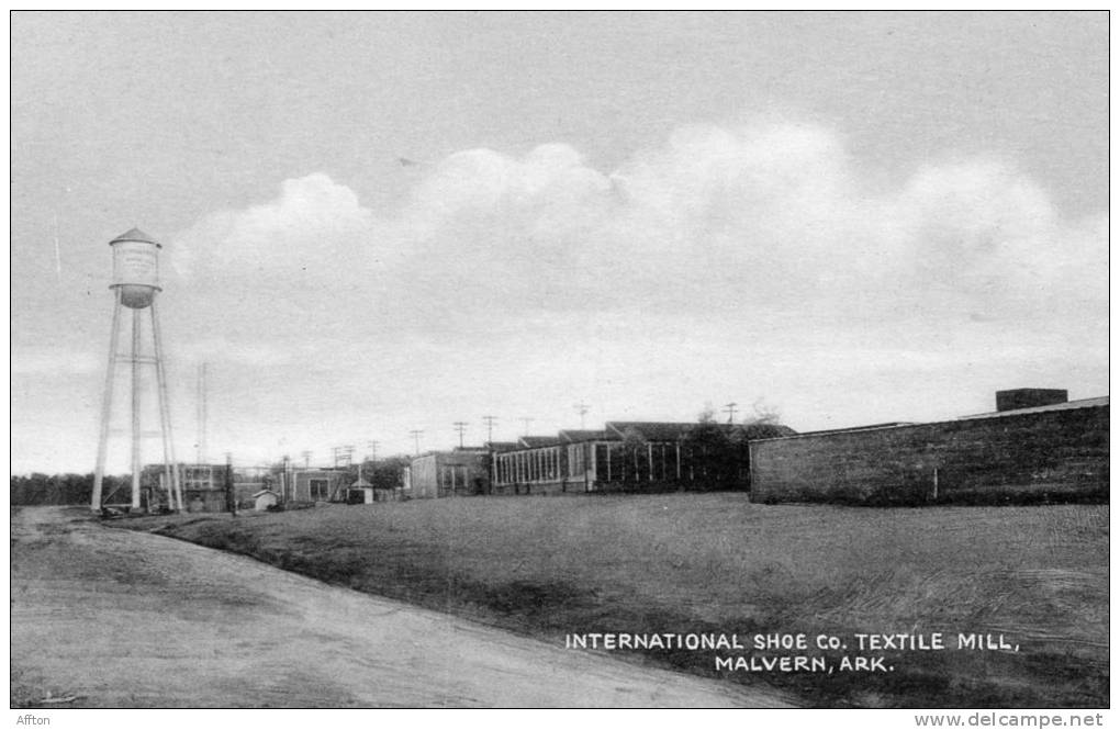 Malvern Ark International Shoe Co Textile Mill Old Postcard - Otros & Sin Clasificación