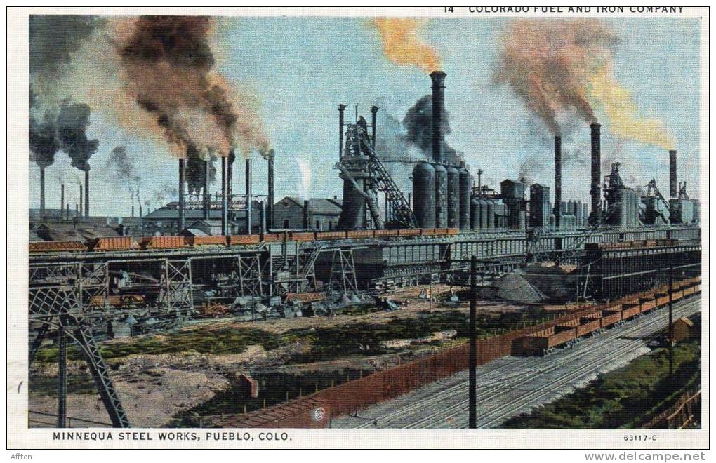 Minnequa Steel Works Pueblo Colorado Old Postcard - Pueblo