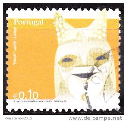 PORTUGAL-2005, Máscaras Portugal Emissão Base E Selos Autoadesivos (1.º Grupo De Cada Tipo)  € 0,10 (o) MUNDIFIL Nº 3198 - Usati