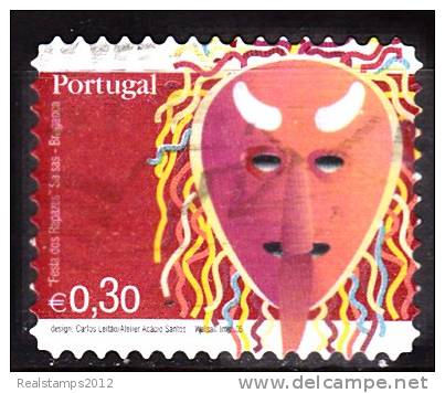 PORTUGAL -2005, Máscaras Portugal Emissão Base E Selos Autoadesivos (1.º Grupo De Cada Tipo) € 0,30 (o) MUNDIFIL Nº 3199 - Oblitérés