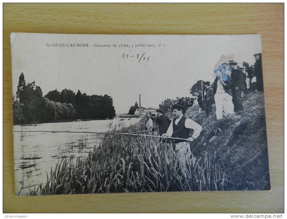 Cp Saint Ouen L' Aumone -  Concours De Pêche , 3 Juillet 1910 , N° 1 - Saint-Ouen-l'Aumône