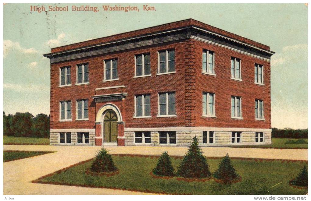 Washington Kans High School 1910 Postcard - Andere & Zonder Classificatie