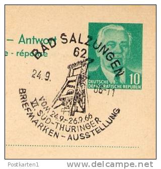 GRADIERWERK BAD SALZUNGEN 1966 Auf DDR P70II Antwort-Postkarte ZUDRUCK BÖTTNER #2 - Thermalisme