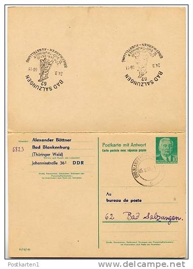 GRADIERWERK BAD SALZUNGEN 1966 Auf DDR P70II Antwort-Postkarte ZUDRUCK BÖTTNER #2 - Bäderwesen