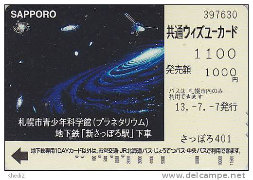 Carte Prépayée Japon - ESPACE - Satellite - SPACE Japan Prepaid Card - Sapporo Bus Karte - 305 - Space