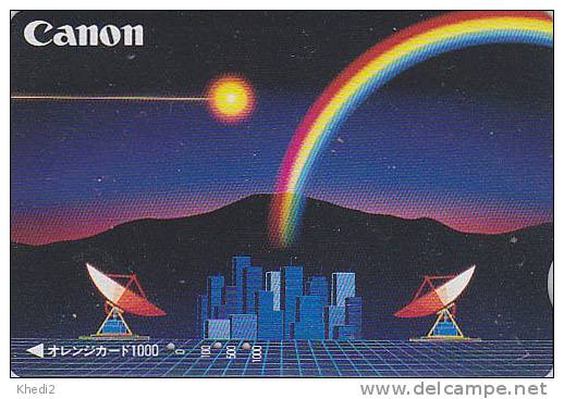 RARE Carte Prépayée Japon - ESPACE - PARABOLE & ARC EN CIEL - SPACE & RAINBOW Japan Prepaid Card - Quo Karte - 325 - Spazio