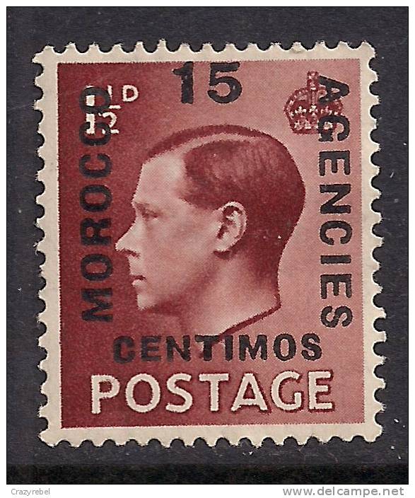 Morocco Agencies 1936 KEV111 OVPT 15 Centimos ON1 1/2d Brown MM   SG 162( B325 ) - Bureaux Au Maroc / Tanger (...-1958)