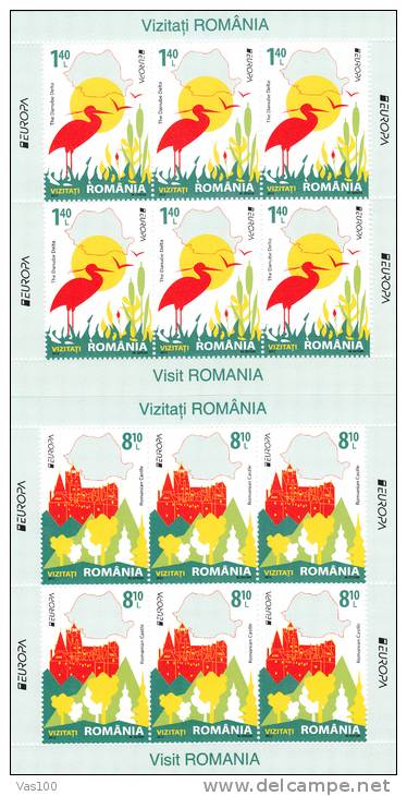 ROMANIA, 2012, Europa 2012 - CEPT,BIRDS, 2 Sheets, 6 Stamps/sheet, MNH ** - 2012