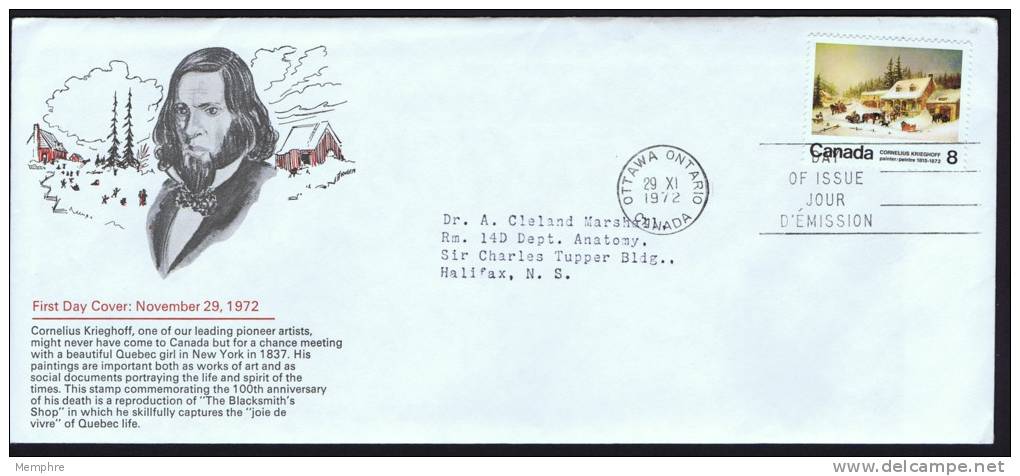 Cornelius Ktrieghoff, Painter  Sc 610   Schering  FDC  Wih Original Content - 1971-1980