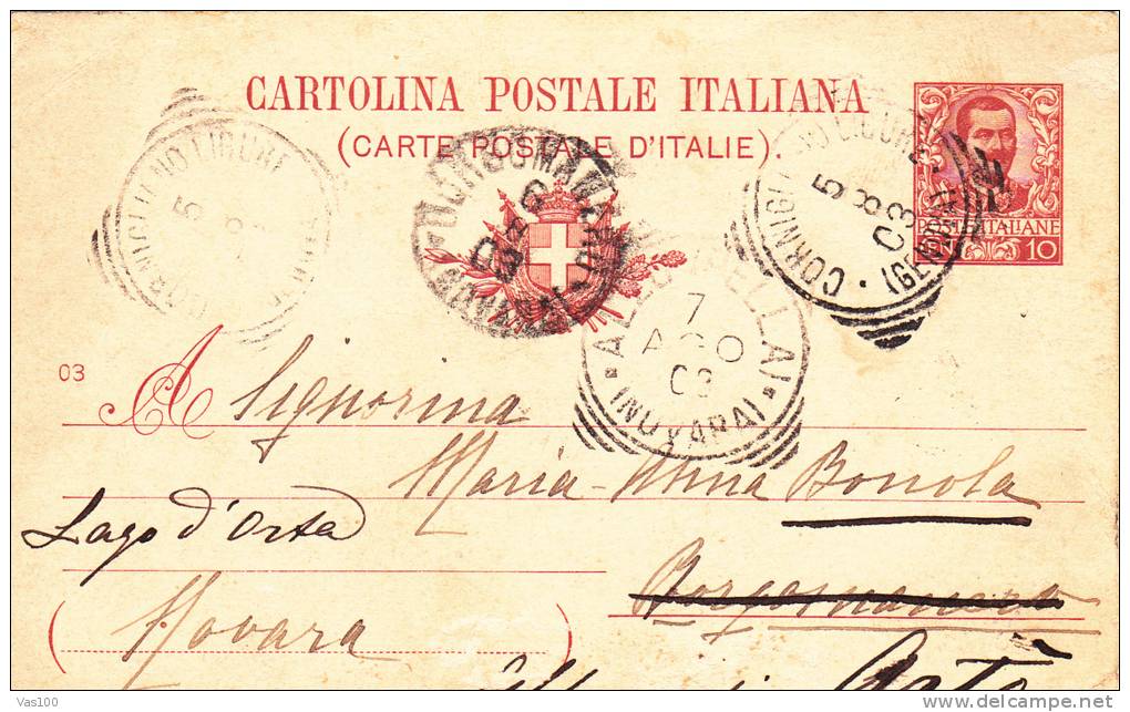 CARTOLINA POSTALE ITALIANA,PC STATIONERY  SENT TO MAIL IN 1903. - Entiers Postaux