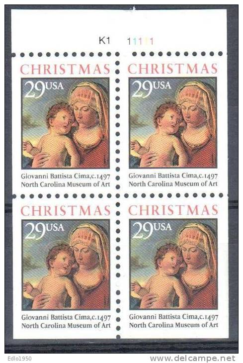 United States 1993 Christmas - Painting - Sc #2789 - Mi.2405D,E - MNH (**) - Nuevos